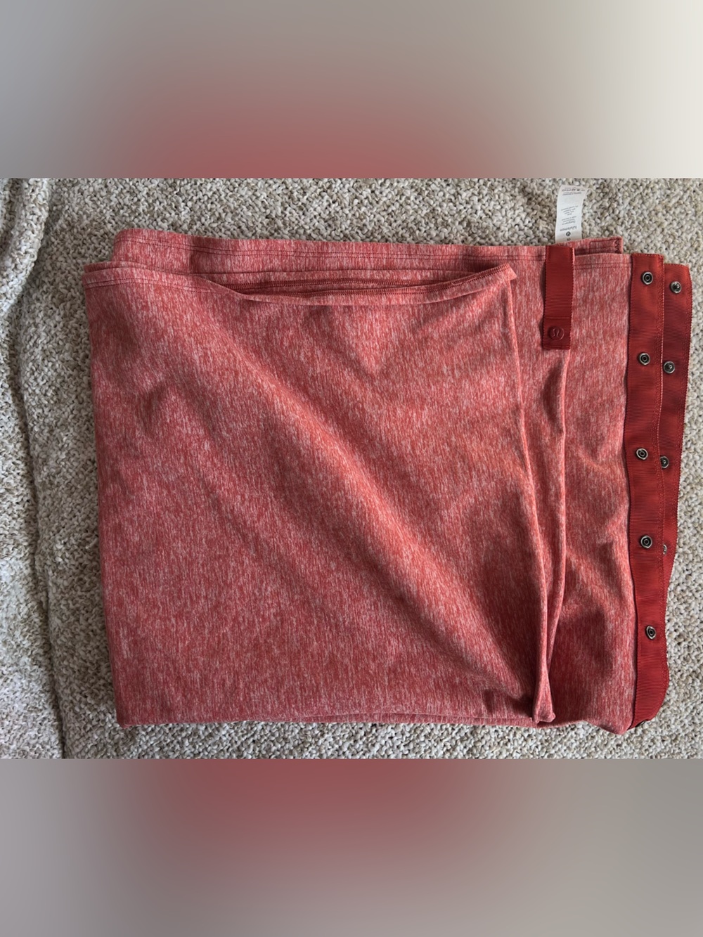 Lululemon Vinyasa Scarf Heathered Red Terracotta Snap Convertible Scarf Wrap O/S